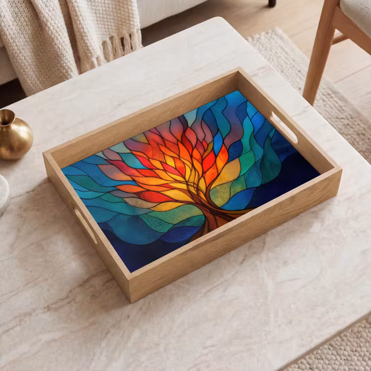 Dienblad - Sierglas - Boom - Rood - Vlakken — 2