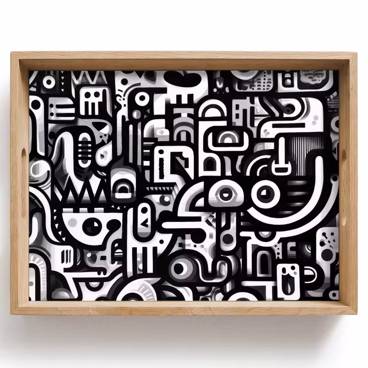 Dienblad - Symbolen - Abstract - Grafisch - Zwart — 1