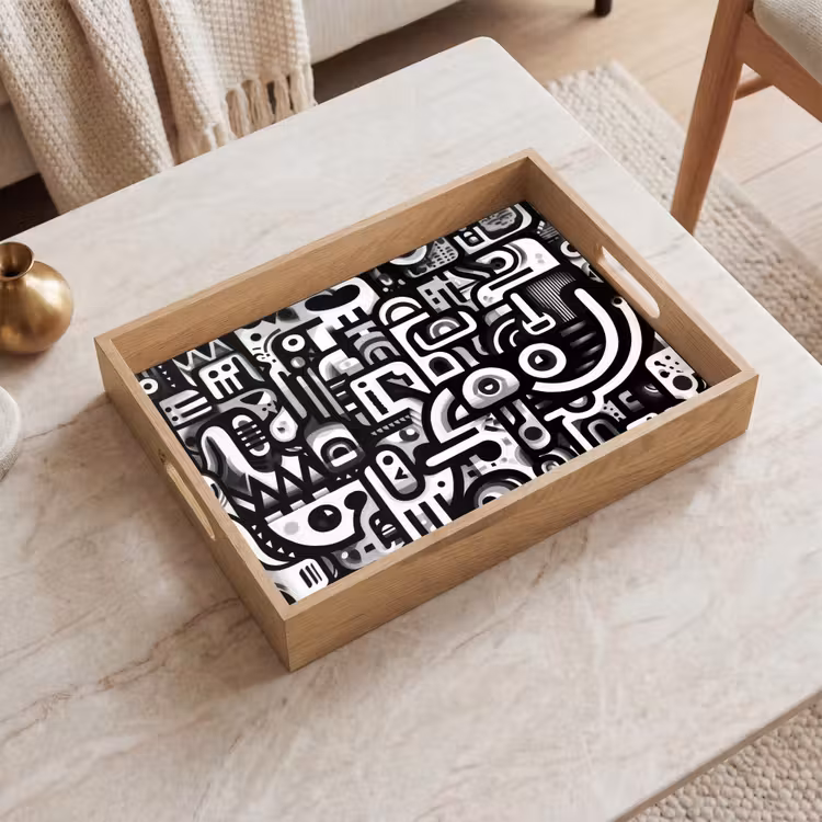 Dienblad - Symbolen - Abstract - Grafisch - Zwart — 2