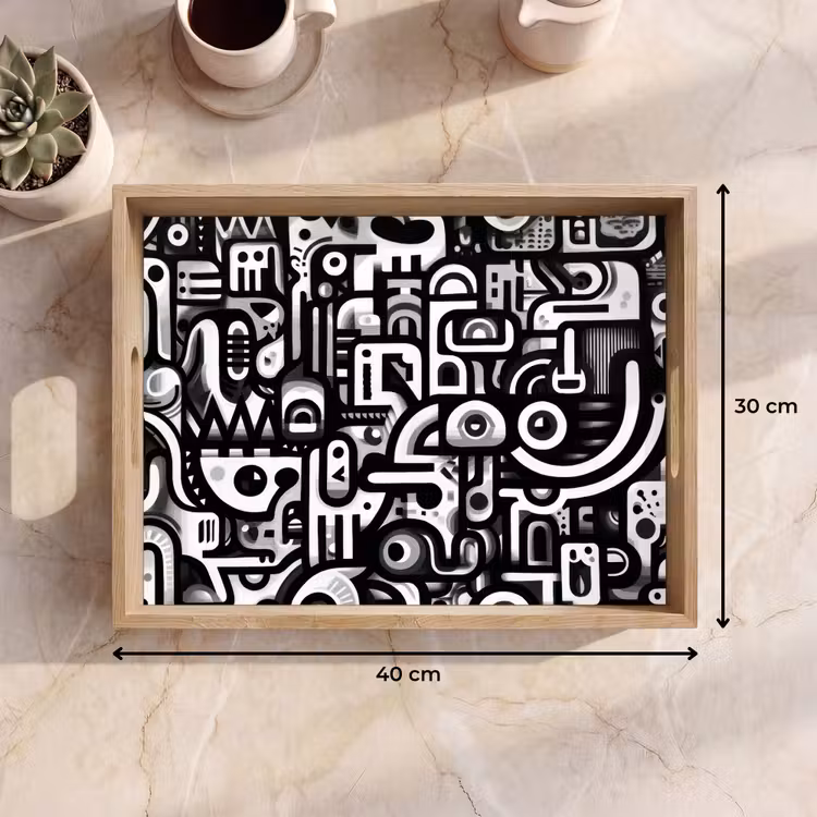 Dienblad - Symbolen - Abstract - Grafisch - Zwart — 9