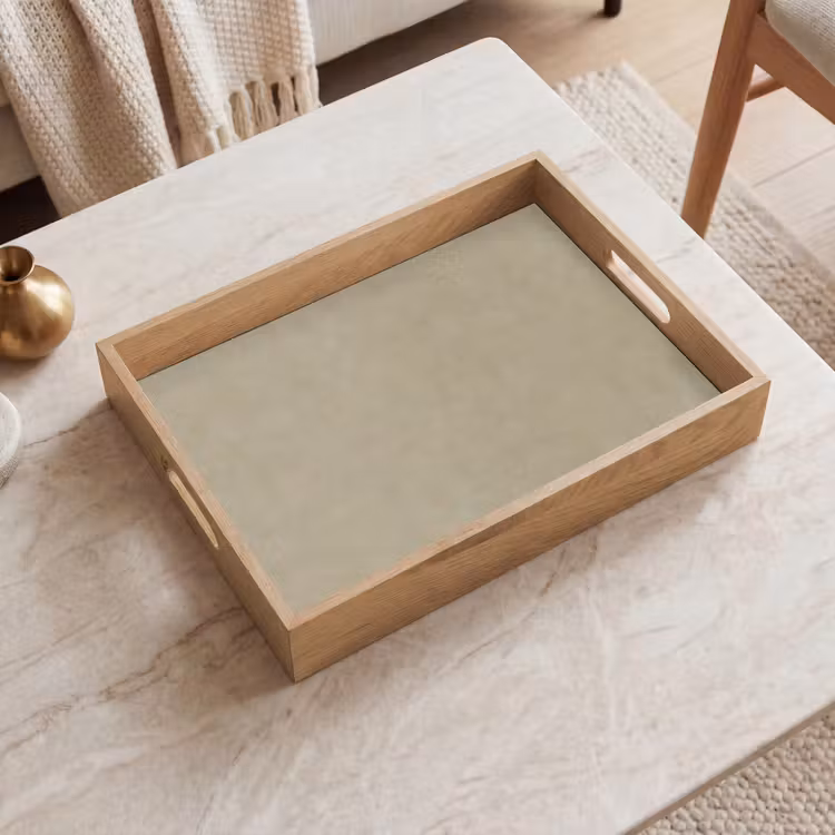 Dienblad - Taupekleur - Gewolkt textuur - Natuurlijk — 2