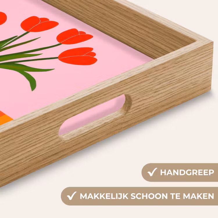 Dienblad - Tulpen - Roze - Vaas — 5