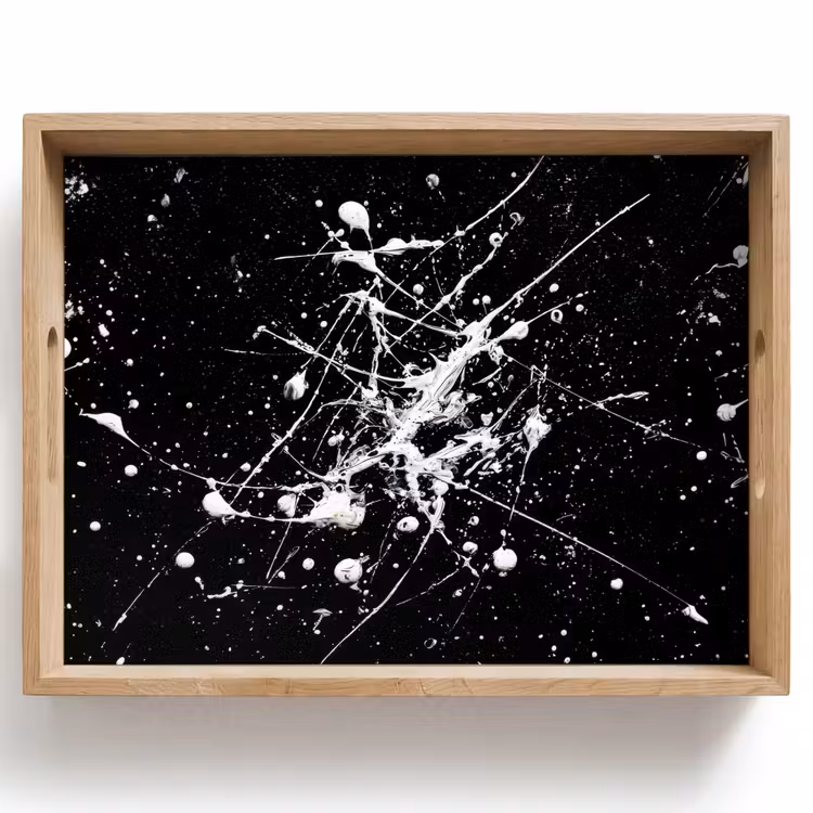 Dienblad - Verfspatten - Wit - Abstract - Explosie — 1