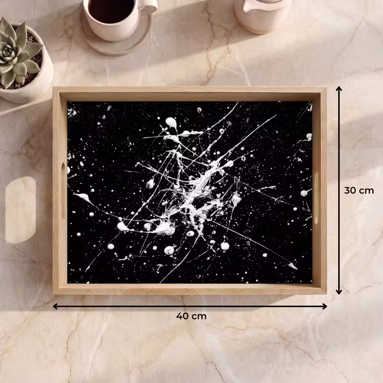 Dienblad - Verfspatten - Wit - Abstract - Explosie — 9