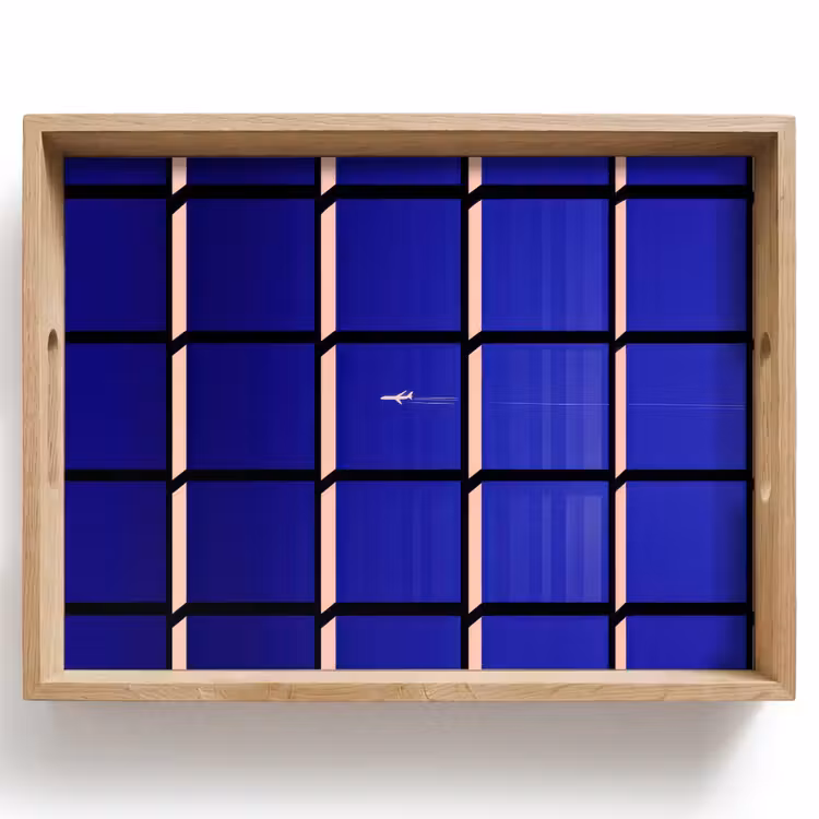 Dienblad - Vliegtuig - Ruiten - Blauw - Rechthoekig — 1