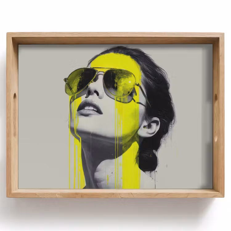 Dienblad - Vrouw - Bril - Verf — 1