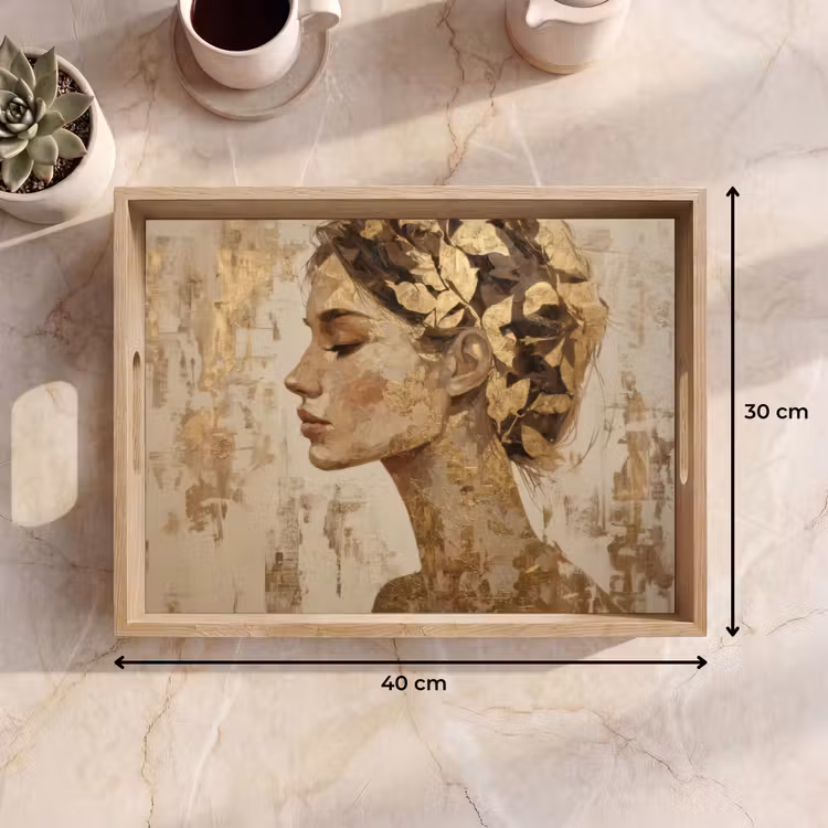 Dienblad - Vrouw - Goud - Abstract - Textuur — 9
