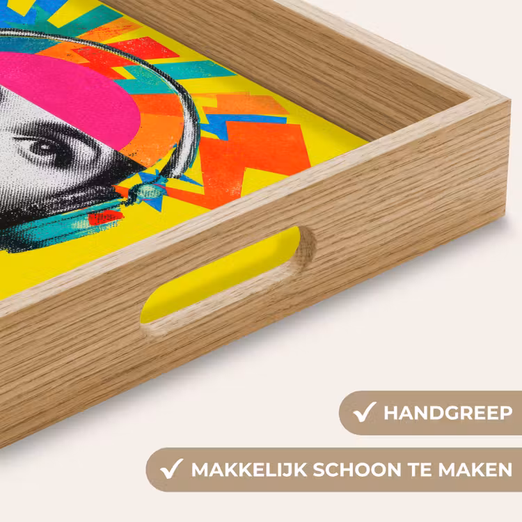 Dienblad - Vrouw - Koptelefoon - Geel — 5