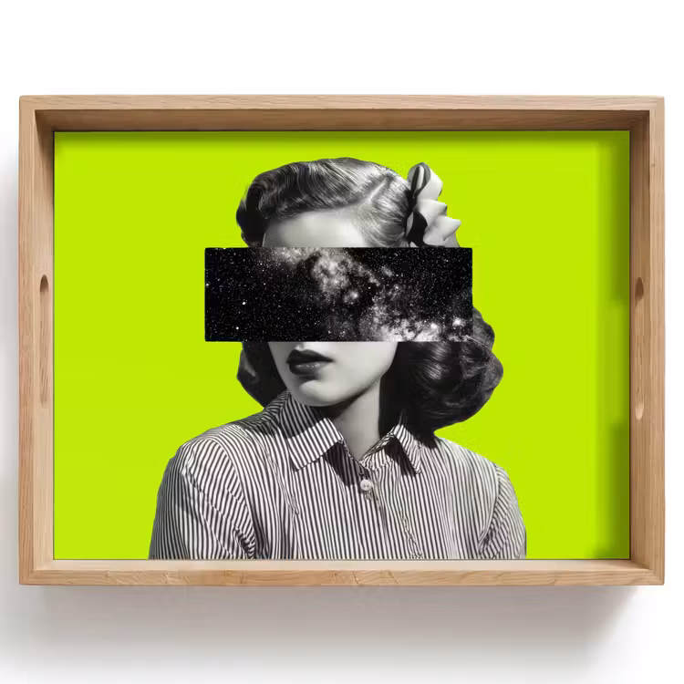 Dienblad - Vrouw - Sterrenhemel - Groen — 1