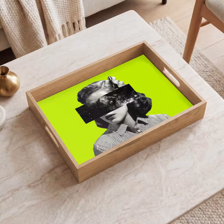 Dienblad - Vrouw - Sterrenhemel - Groen — 2
