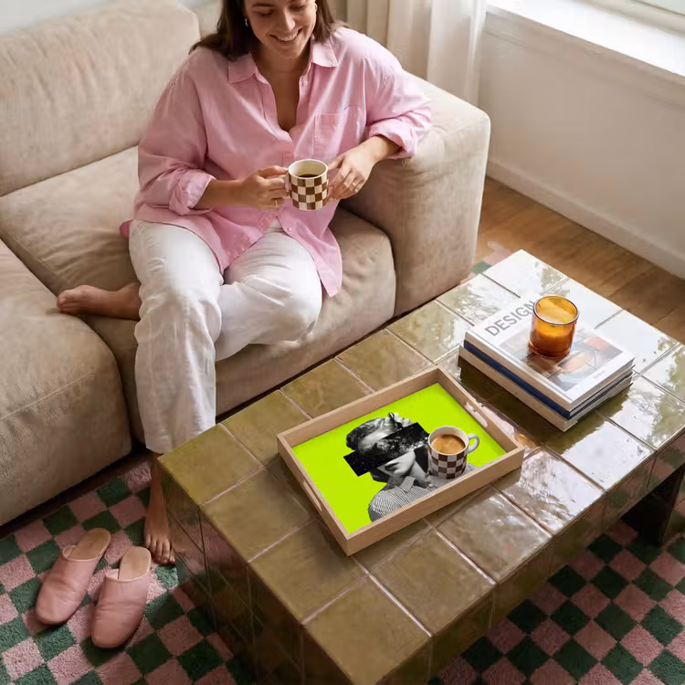 Dienblad - Vrouw - Sterrenhemel - Groen — 6