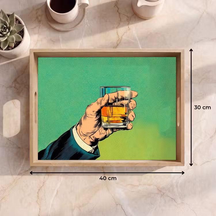 Dienblad - Whisky - Glas - Hand - Groen — 9