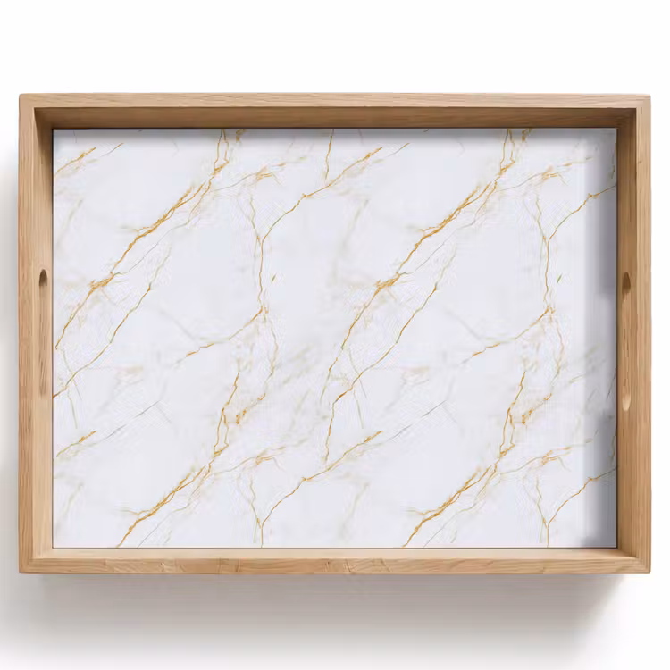 Dienblad - Wit - Marmer - Goud - Luxueus — 1