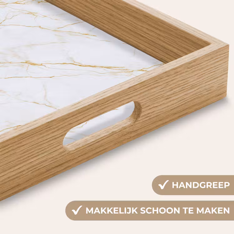 Dienblad - Wit - Marmer - Goud - Luxueus — 5