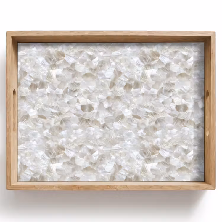 Dienblad - Wit - Penseelstreken - Reliëfeffect — 1