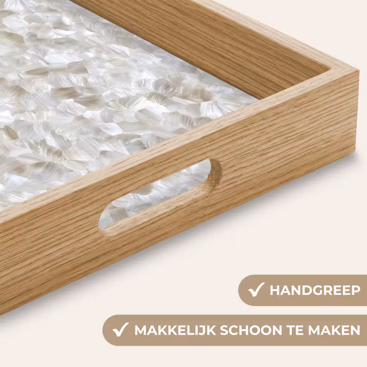 Dienblad - Wit - Penseelstreken - Reliëfeffect — 5