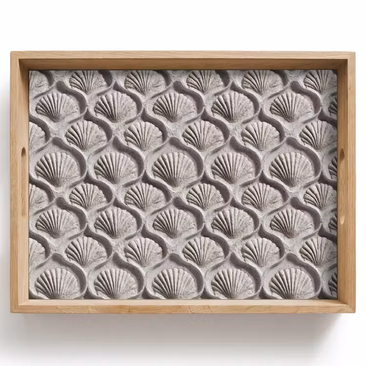 Dienblad - Zand - Schelpenvorm - Grijs — 1