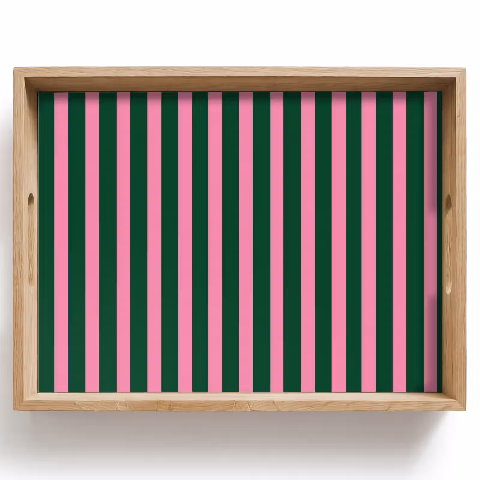 Dienblad - Verticale strepen - Groen - Roze — 1