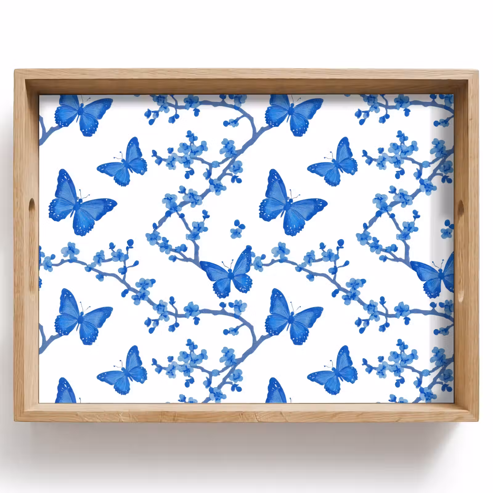 Dienblad - Vlinder - Bloemen - Blauw — 1