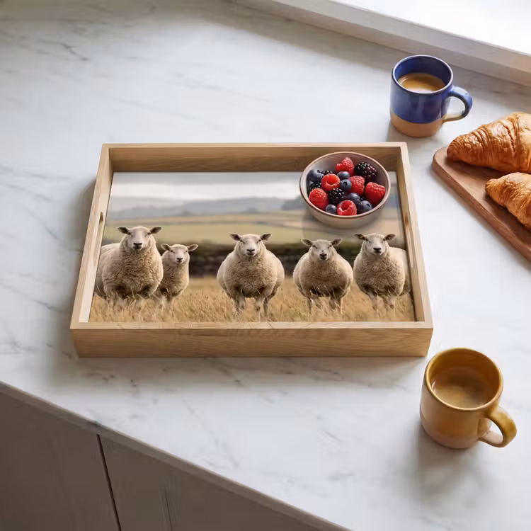 Dienblad - Schapen - Weidenlandschap - Heuvels — 4