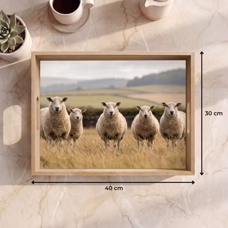 Dienblad - Schapen - Weidenlandschap - Heuvels — 9
