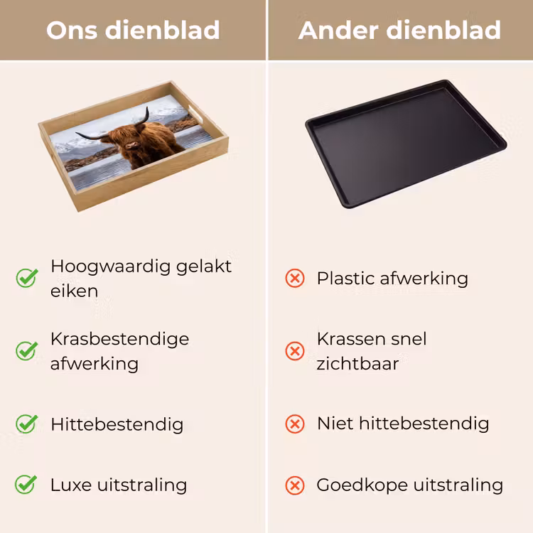 Dienblad - Schotse hooglander - Bruin - Water — 3