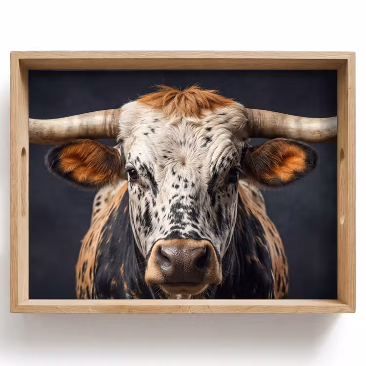 Dienblad - Stier - Kleurrijk - Hoorns — 1