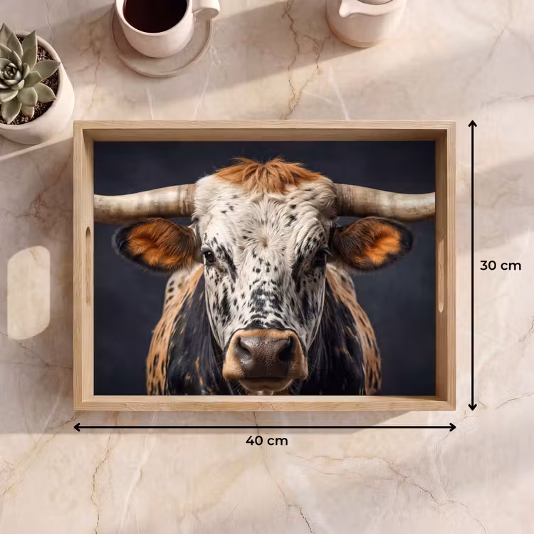 Dienblad - Stier - Kleurrijk - Hoorns — 9