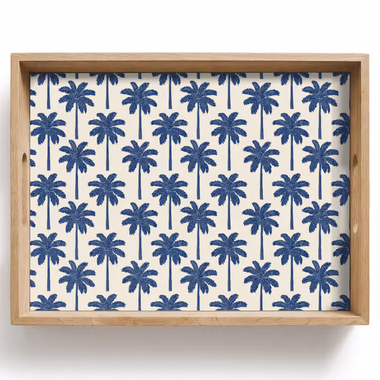Dienblad - Symmetrisch - Palm - Blauw — 1