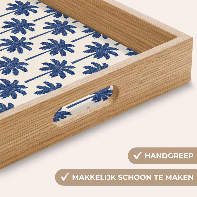 Dienblad - Symmetrisch - Palm - Blauw — 5
