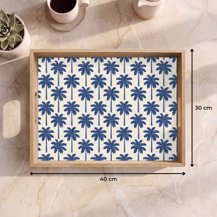 Dienblad - Symmetrisch - Palm - Blauw — 9