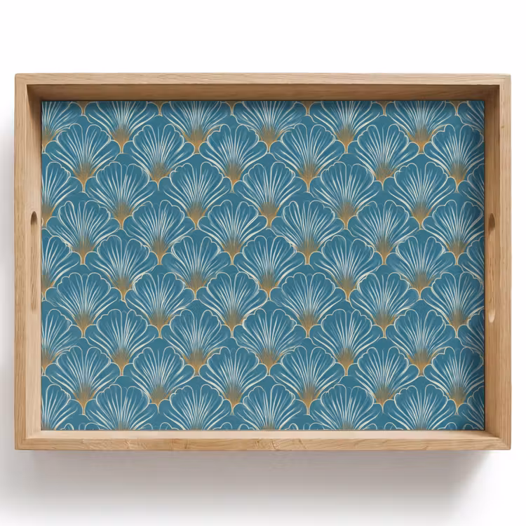 Dienblad - Symmetrisch - Patroon - Blauw — 1