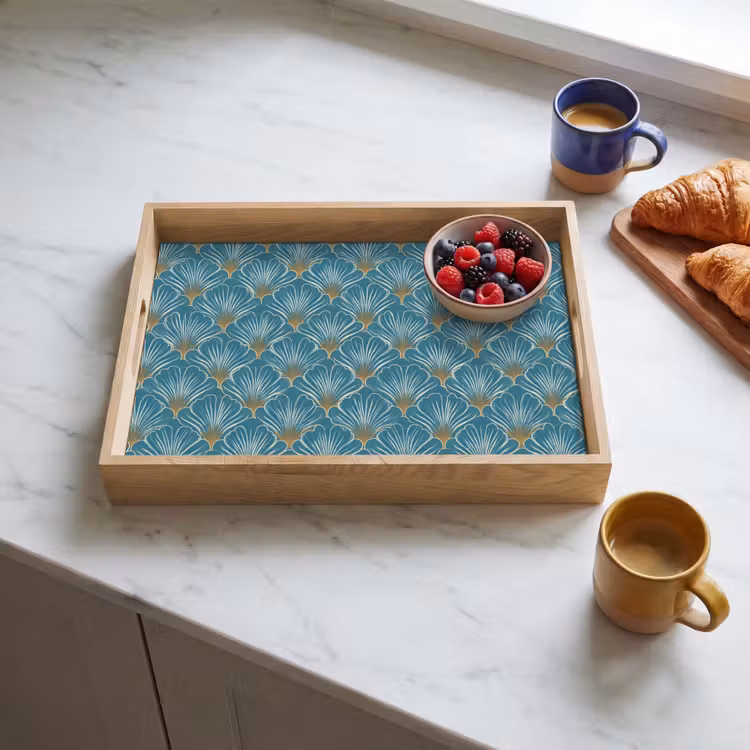 Dienblad - Symmetrisch - Patroon - Blauw — 4