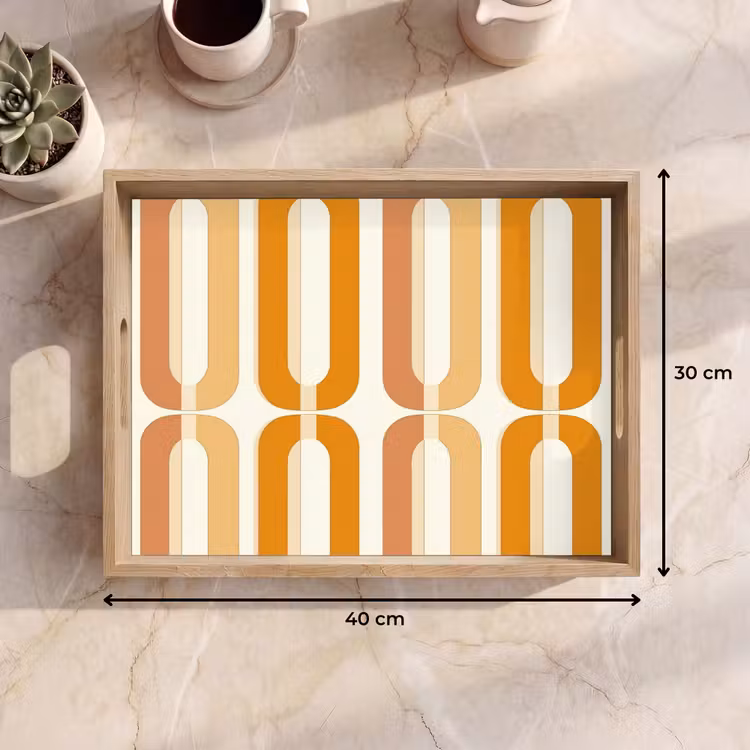 Dienblad - U-vorm - Retro - Oranje — 9