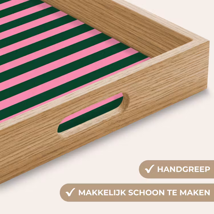 Dienblad - Verticale strepen - Groen - Roze — 5