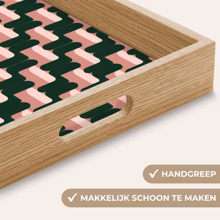 Dienblad - Vlechtpatroon - Groen - Roze - Geometrisch — 5