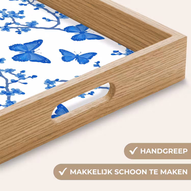Dienblad - Vlinder - Bloemen - Blauw — 5