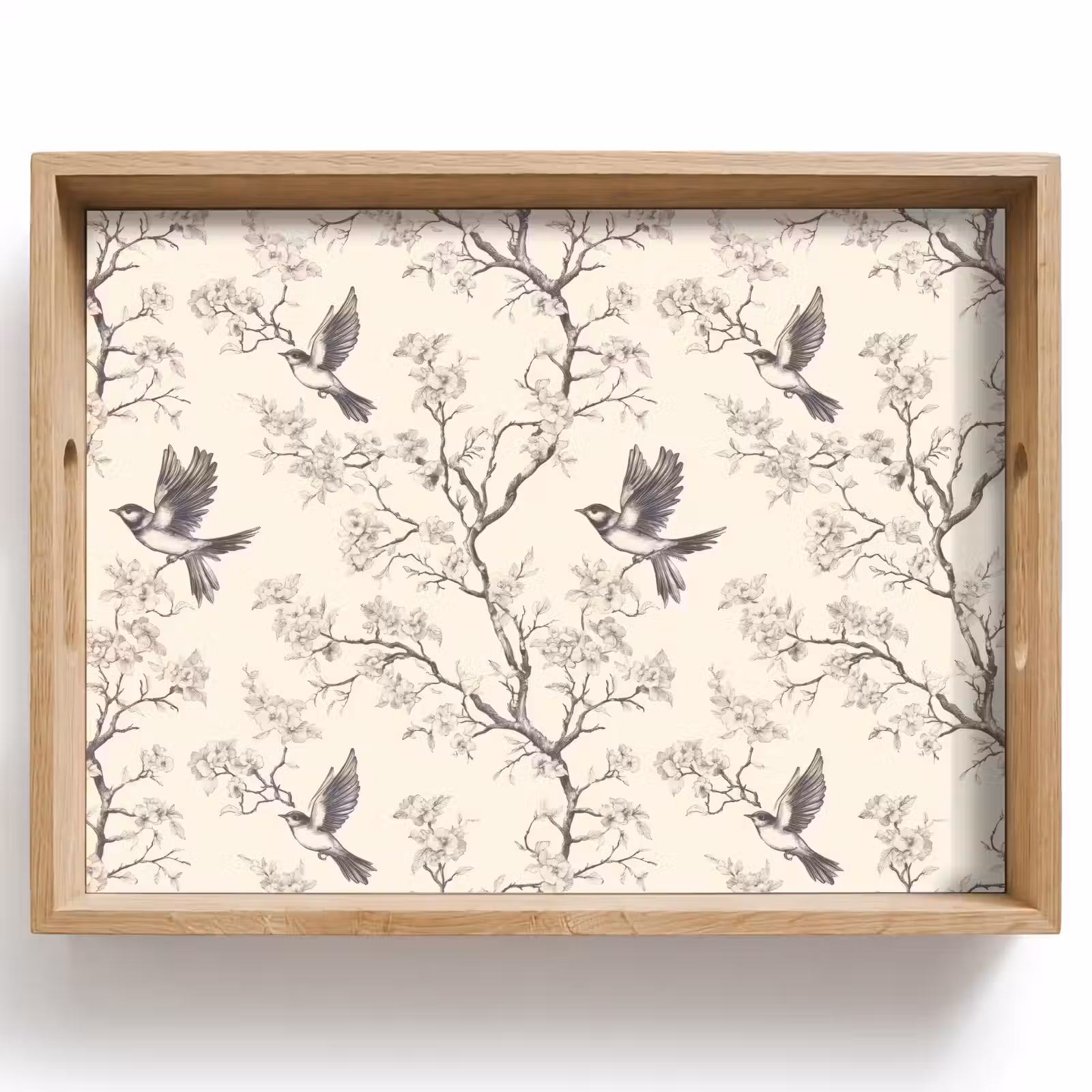 Dienblad - Takken - Vogels - Beige — 1