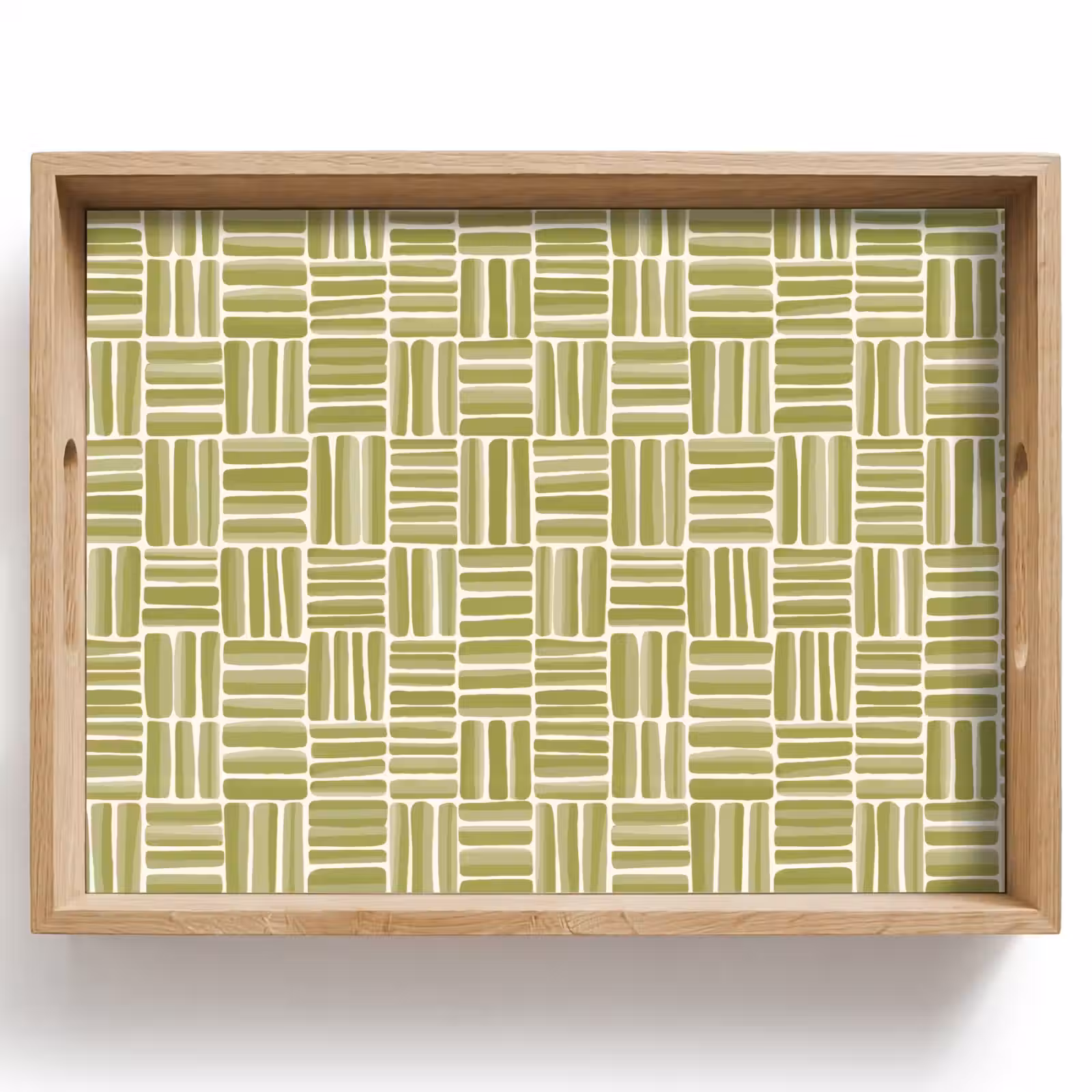 Dienblad - Vlecht - Patroon - Groen — 1