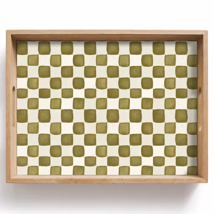 Dienblad - Schaak - Patroon - Groen — 1