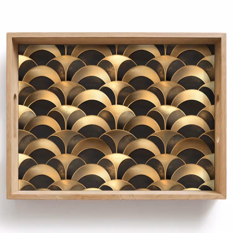 Dienblad - Schubben - Structuur - Goud — 1