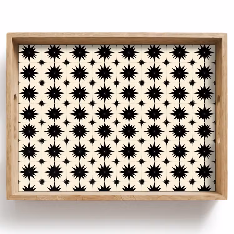 Dienblad - Stervormen - Geometrisch - Zwart — 1