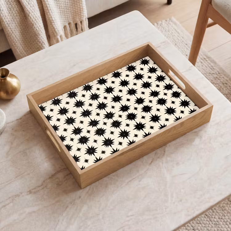Dienblad - Stervormen - Geometrisch - Zwart — 2