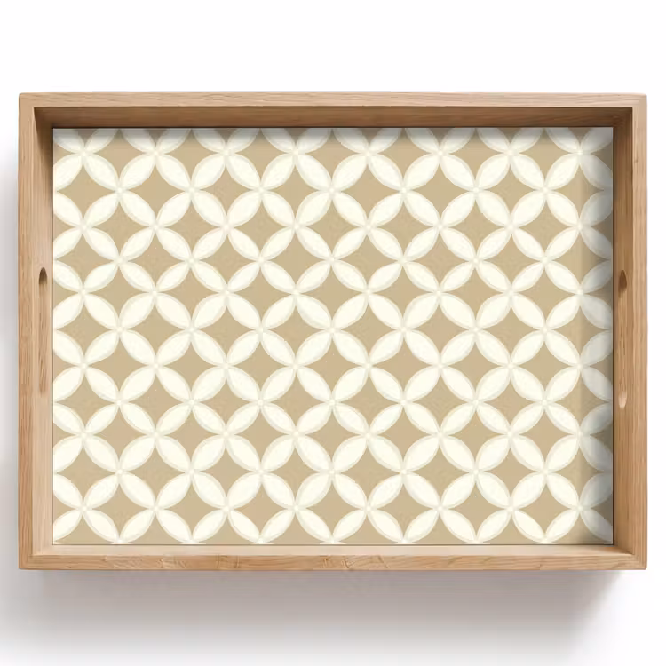 Dienblad - Symmetrisch - Motief - Beige — 1