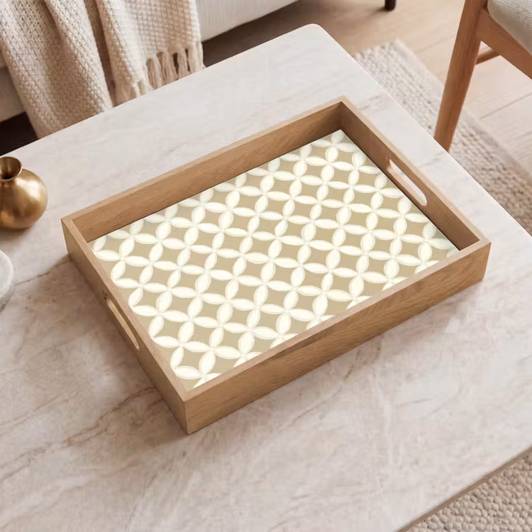 Dienblad - Symmetrisch - Motief - Beige — 2