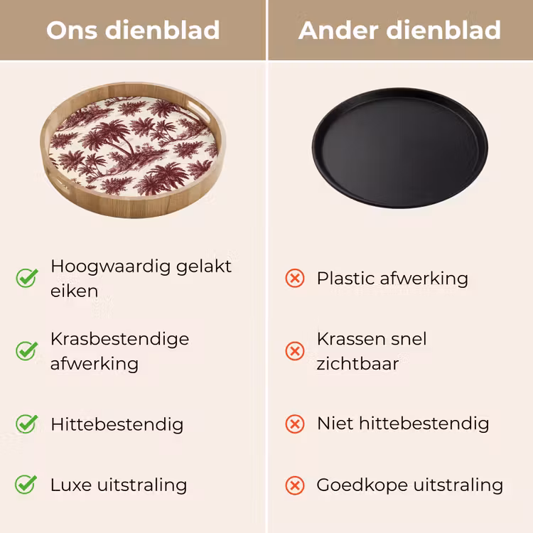 Gepersonaliseerd dienblad - Tropisch - Geometrisch - Bordeauxrood — 3