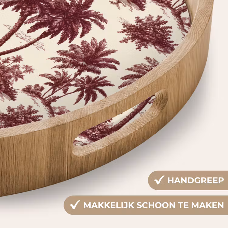 Gepersonaliseerd dienblad - Tropisch - Geometrisch - Bordeauxrood — 5
