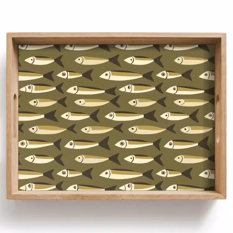 Dienblad - Vis - Patroon - Groen — 1