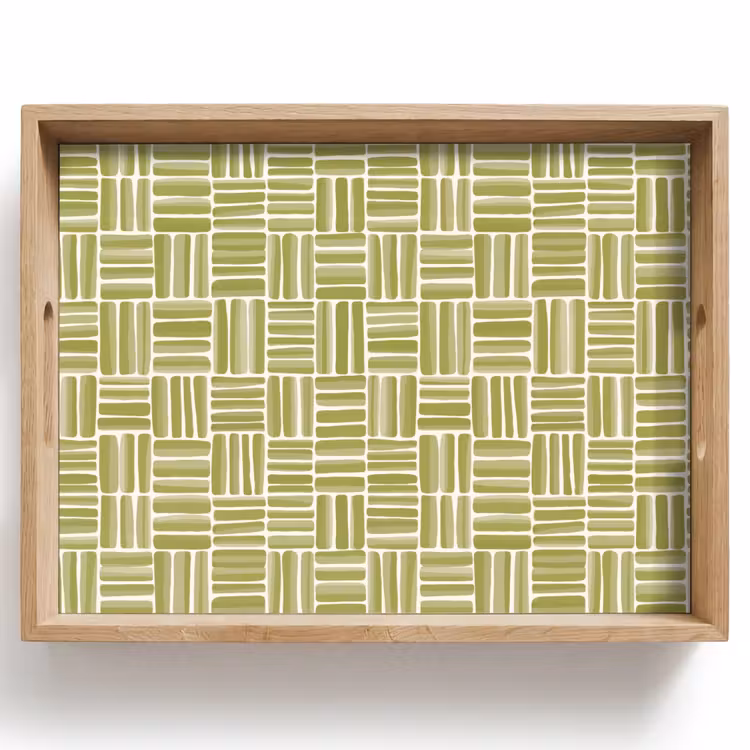 Dienblad - Vlecht - Patroon - Groen — 1
