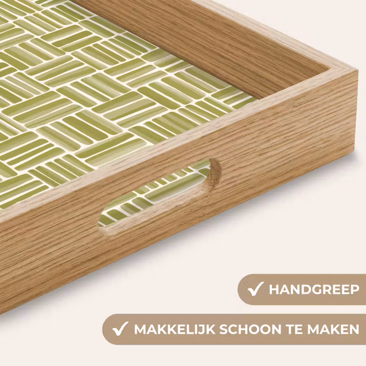 Dienblad - Vlecht - Patroon - Groen — 5